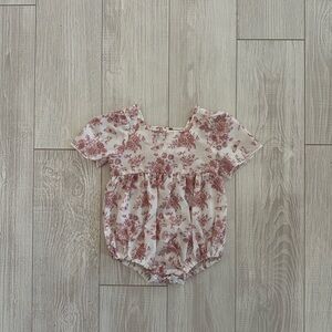 Floral Pink Baby Bubble Romper